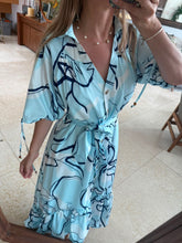 Cargar imagen en el visor de la galería, MILLY - Maxi vestido estampado azul