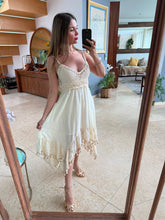 Cargar imagen en el visor de la galería, GLORIELLA - Vestido corto tirantes hueso