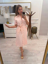 Cargar imagen en el visor de la galería, ALANA - Vestido midi baby pink rayas