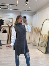 Cargar imagen en el visor de la galería, ELOISA - Blusa chaleco tejido. Gris Oxford