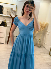Cargar imagen en el visor de la galería, DOMINGA - Maxi vestido azul