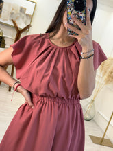 Cargar imagen en el visor de la galería, JACINTA – Vestido midi terracota con olanes
