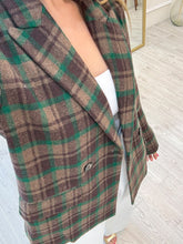 Cargar imagen en el visor de la galería, JACOBA - Blazer cuadros café con verde