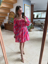 Cargar imagen en el visor de la galería, ADINA - Vestido corto estampado rosa y azul
