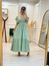 Cargar imagen en el visor de la galería, KENNEDY - Maxi vestido verde malva