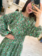 Cargar imagen en el visor de la galería, DELANEY - Maxi vestido estampado verde