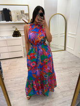 Cargar imagen en el visor de la galería, NAOMI - Maxi vestido estampado multicolor