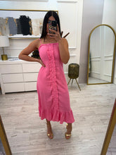 Cargar imagen en el visor de la galería, DINA - Maxi vestido rosa tirantes