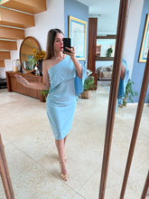 Cargar imagen en el visor de la galería, JANETTE - Vestido azul asimétrico