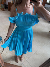 Cargar imagen en el visor de la galería, AMANDA - Vestido corto azul tirantes