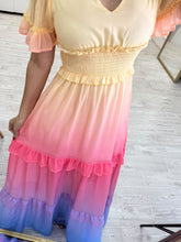 Cargar imagen en el visor de la galería, BENICIA - Maxi vestido degradado multicolor