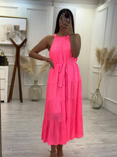 Cargar imagen en el visor de la galería, JULIA - Maxi vestido rosa neon