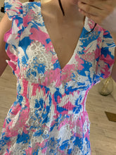 Cargar imagen en el visor de la galería, DALIANA - Maxi vestido estampado rosa con azul