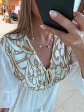 Cargar imagen en el visor de la galería, FIAMETTA - Maxi vestido detalles cafés