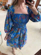 Cargar imagen en el visor de la galería, MARINETTE - Vestido azul estampado