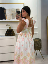 Cargar imagen en el visor de la galería, PERLA - Maxi vestido blanco estampado