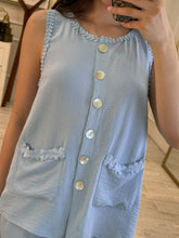 Cargar imagen en el visor de la galería, BRIAR - Set blusa y pantalon azul claro