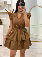 Cargar imagen en el visor de la galería, CLEOTILDE - Vestido corto café