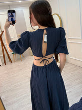 Cargar imagen en el visor de la galería, BEGOÑA - Maxi vestido azul marino