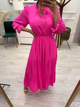 Cargar imagen en el visor de la galería, CAROLINE - Maxi vestido fucsia