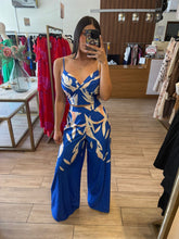 Cargar imagen en el visor de la galería, POLETTE - Set blusa y pantalón azul