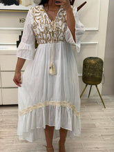 Cargar imagen en el visor de la galería, XIMENA -  Maxi vestido blanco