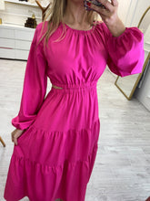 Cargar imagen en el visor de la galería, BASILIA - Maxi vestido fucsia