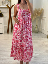 Cargar imagen en el visor de la galería, CAROLA - Maxi vestido estampado