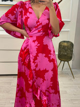 Cargar imagen en el visor de la galería, MARINA - Maxi vestido rojo estampado