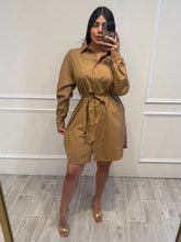 Cargar imagen en el visor de la galería, JUANA - Vestido corto khaki