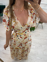Cargar imagen en el visor de la galería, ANA - Maxi vestido hueso estampado