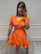 Cargar imagen en el visor de la galería, ANGELES - Vestido corto naranja