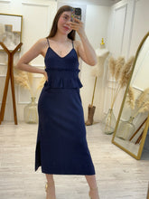 Cargar imagen en el visor de la galería, PARVATI - Vestido midi azul marino