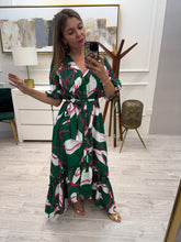 Cargar imagen en el visor de la galería, DAKOTA - Maxi vestido verde estampado