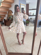 Cargar imagen en el visor de la galería, ANGELIE - Mini Vestido "Golden Garden" en Broderie