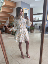 Cargar imagen en el visor de la galería, ANGELIE - Mini Vestido "Golden Garden" en Broderie