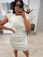 Cargar imagen en el visor de la galería, ELVIA - Vestido de punto blanco