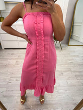 Cargar imagen en el visor de la galería, DINA - Maxi vestido rosa tirantes