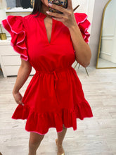 Cargar imagen en el visor de la galería, ELEONOR - Vestido corto rojo