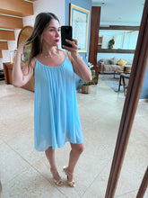Cargar imagen en el visor de la galería, COSIMA - Vestido corto tirantes azul claro