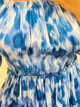 Cargar imagen en el visor de la galería, JESSEL - Maxi vestido blanco con azul
