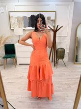 Cargar imagen en el visor de la galería, DEBORA - Maxi vestido naranja