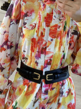 Cargar imagen en el visor de la galería, NEMERTES – Maxi vestido camisero floral acuarela manga larga