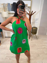 Cargar imagen en el visor de la galería, REMI - Vestido corto verde estampado
