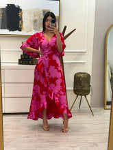 Cargar imagen en el visor de la galería, MARINA - Maxi vestido rojo estampado