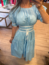 Cargar imagen en el visor de la galería, MADONNA - Maxi vestido azul claro