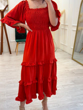 Cargar imagen en el visor de la galería, GALADRIEL - Maxi vestido naranja