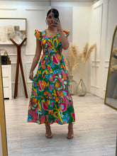 Cargar imagen en el visor de la galería, SELVA - Maxi vestido estampado multicolor