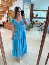 Cargar imagen en el visor de la galería, FRANCINE - Maxi vestido azul