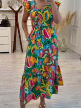 Cargar imagen en el visor de la galería, SELVA - Maxi vestido estampado multicolor